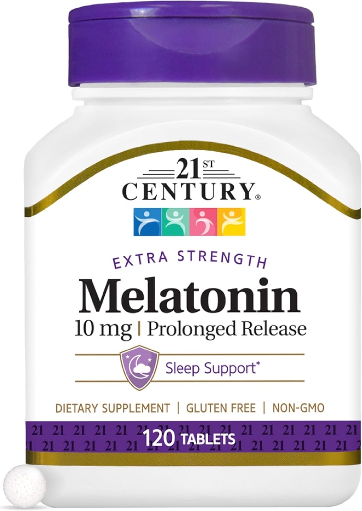 21st Century Melatonin 10 Mg 延長リリース、120 カウント