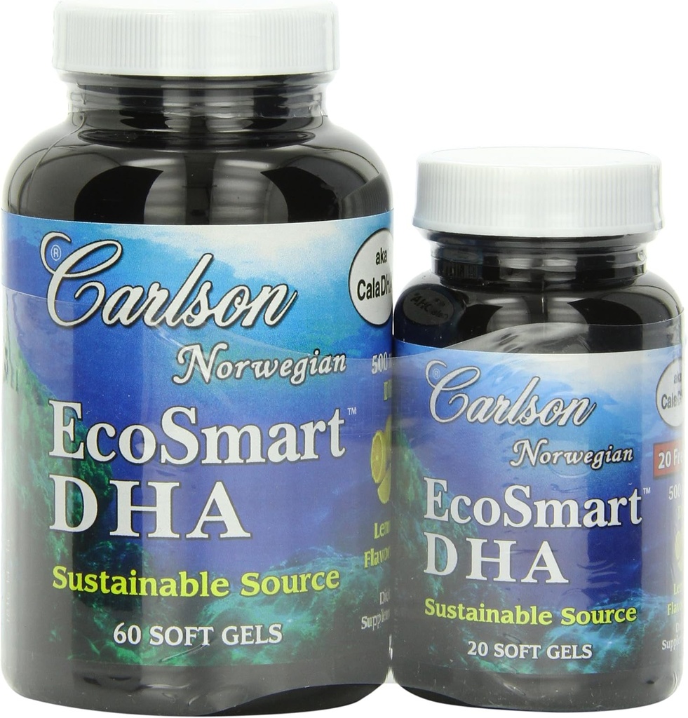 Carlson Labs Ecosmart DHA 500 Mgのミネラル補足のSoftgels、80の計算