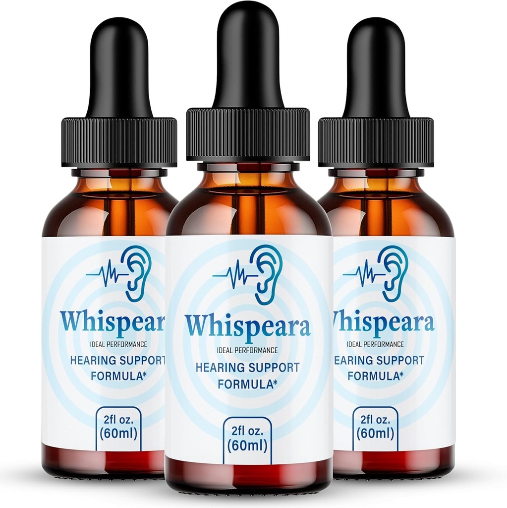 Whispeara Tinnitus Relief for Ringing Ears Drops, Ring Clear Tinnitus Liquid Drops, Maximum Strength, Advanced Formula Hearing Supplement, Ear Ringing Tinnitus, Whispeara Reviews (3 Pack)