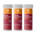 驚くべき草のEffervescentエネルギーのタブレット:緑+緑茶カフェイン、酸化防止剤、Nootropicsサポート、熱帯、10の計算(3)のパック