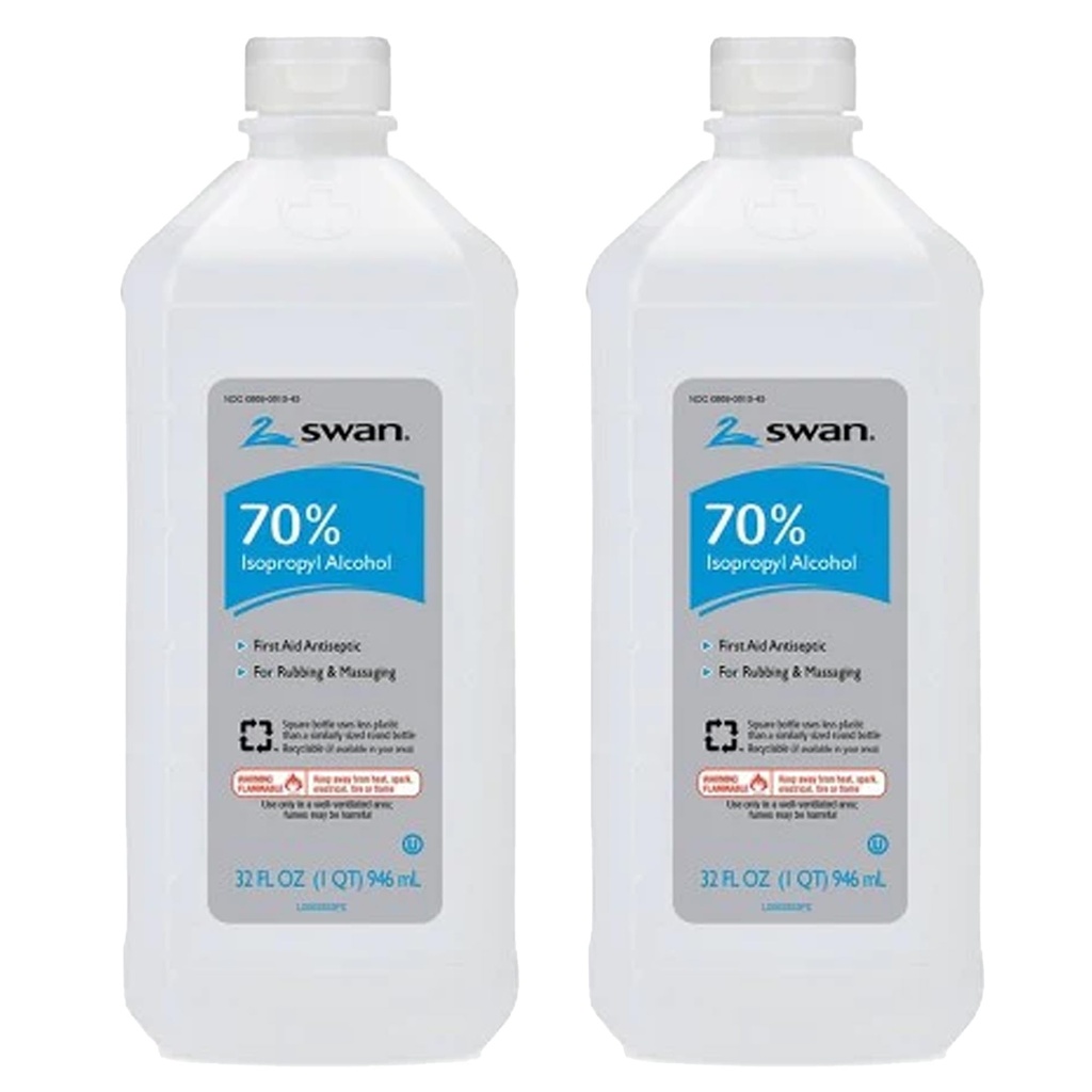 スワン 70% ラビング アルコール, 32 Fl oz (パッケージ 2)