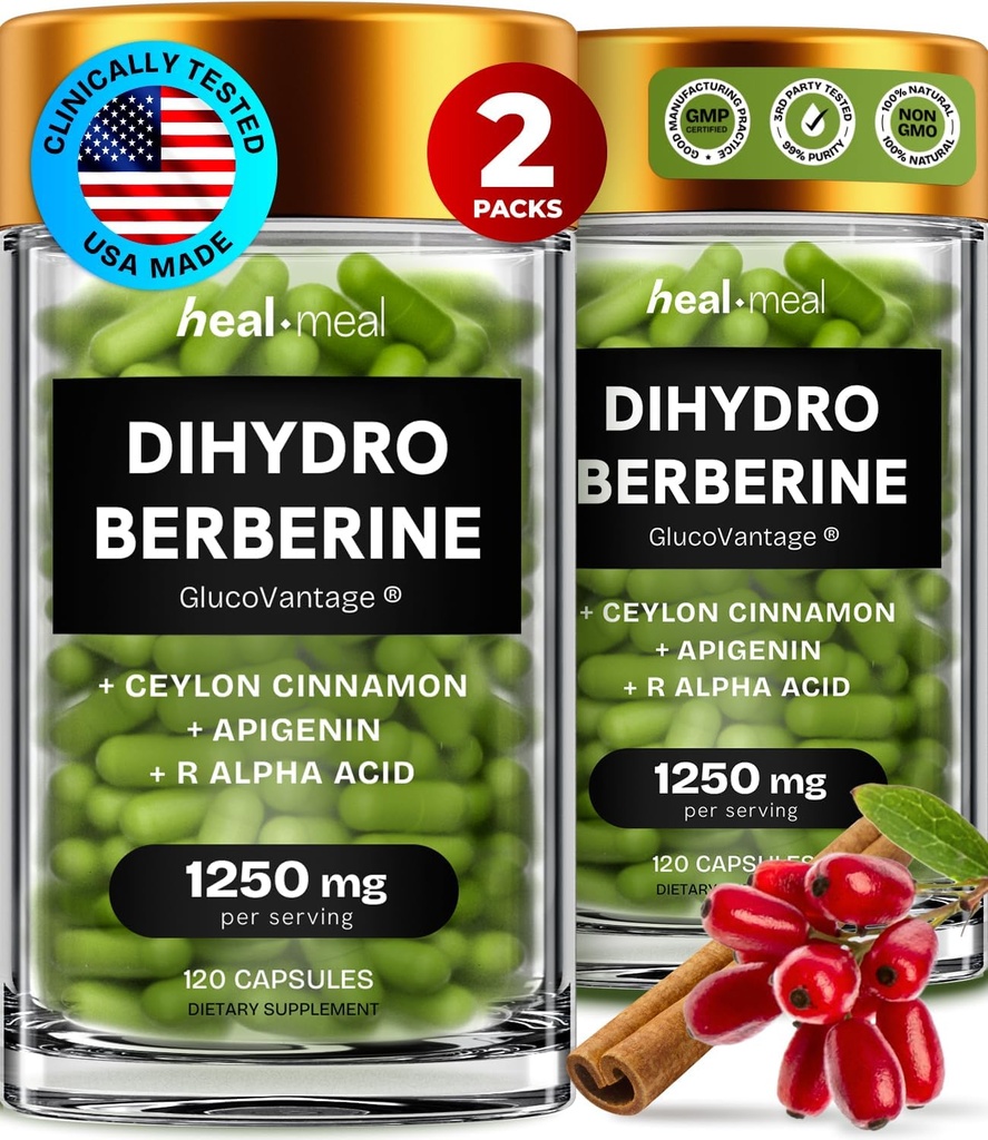 Dihydroberineの補足-Ceylon Cinnamon及びRアルファLipoicの酸及びApigeninのDehydro Berberineの有機性-Super Berberineの補足-Hydroberine 240の帽子(2パック)