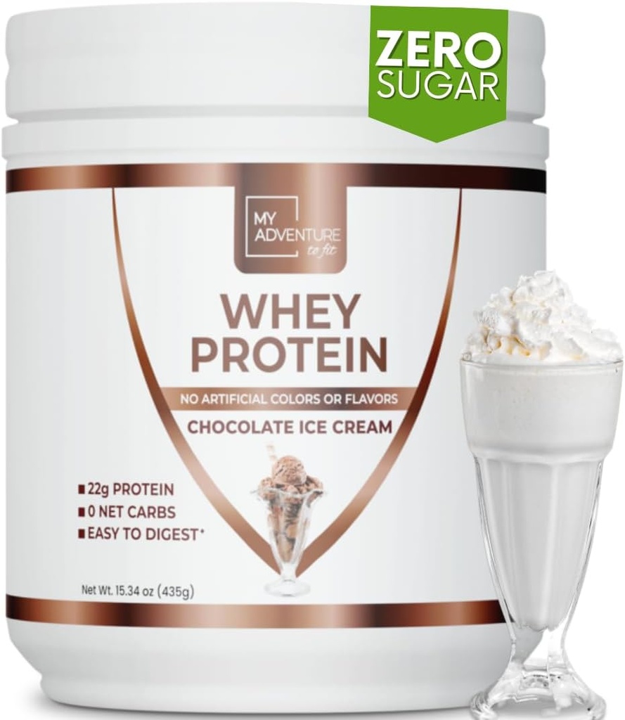 Whey Isolateプロテインパウダー - 女性の低炭水化物プロテインパウダー - Stevia Whey Isolate Protein for Muscle Growth - Protein Powder(チョコレートアイスクリーム、15サービング)