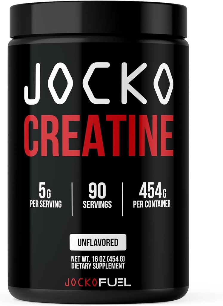 Jocko の燃料のクレアチンの Monohydrate の粉-人及び女性のためのクレアチン、アスレチックの性能及び筋肉健康のための補足、90 のサービング 16 oz (Unflavored) (16 の OZ JAR)