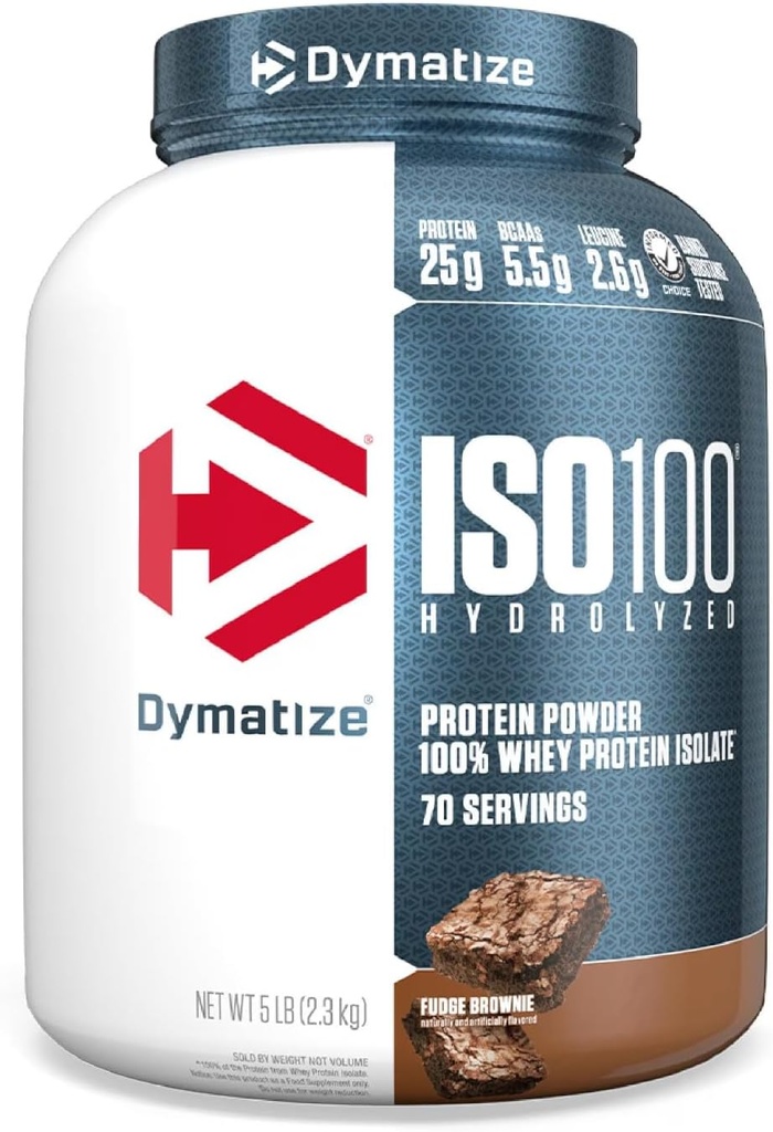 Dymatize ISO 100の加水分解された乳しよう蛋白質の粉の隔離剤、汚泥のBrownie、5ポンド