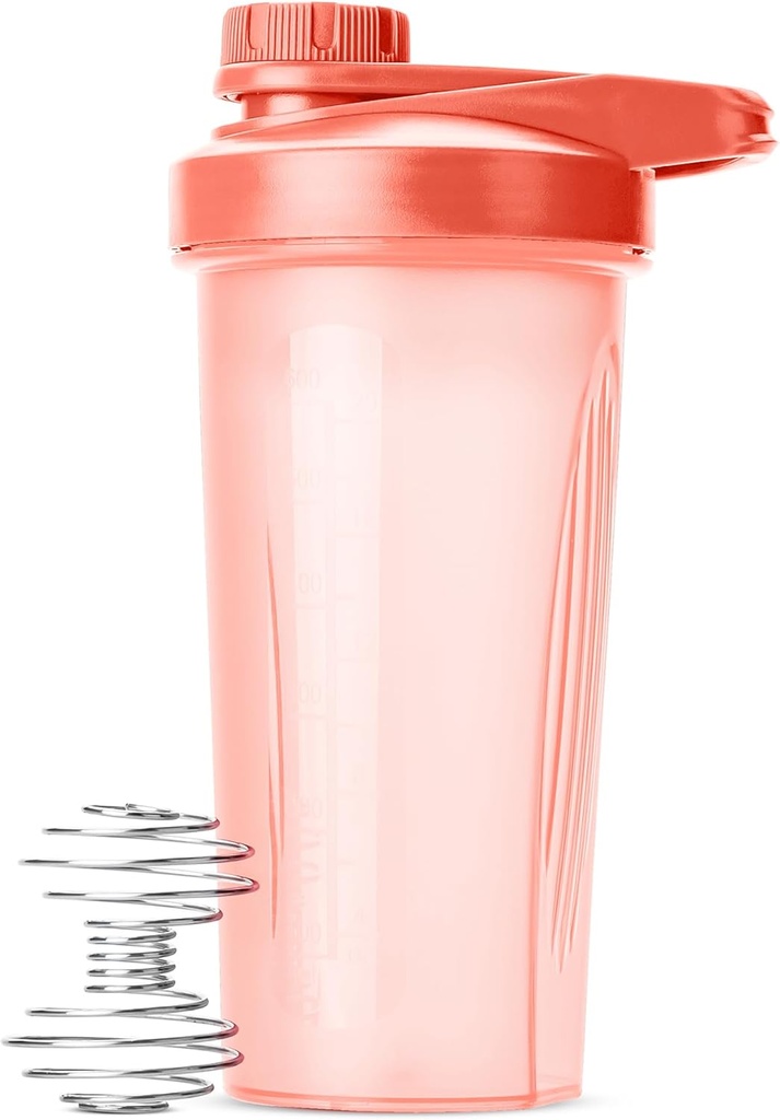 プロテインミックス、28 oz、ツイストキャップとワイヤー ウィスク ボール、シェイクスのためのミキサーのコップが付いているコーラル ピンクのための氏ペンのシェーカーのびん