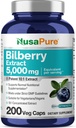 NusaPure Bilberry Extract 5,000mg 200 ベジタリアンキャップ (非GMO、ビーガン)