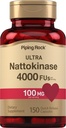 ピッピングロック ナトキナーゼ サプリメント 4000 FU | 100mg | 150 カプセル | 非GMO、グルテンフリー