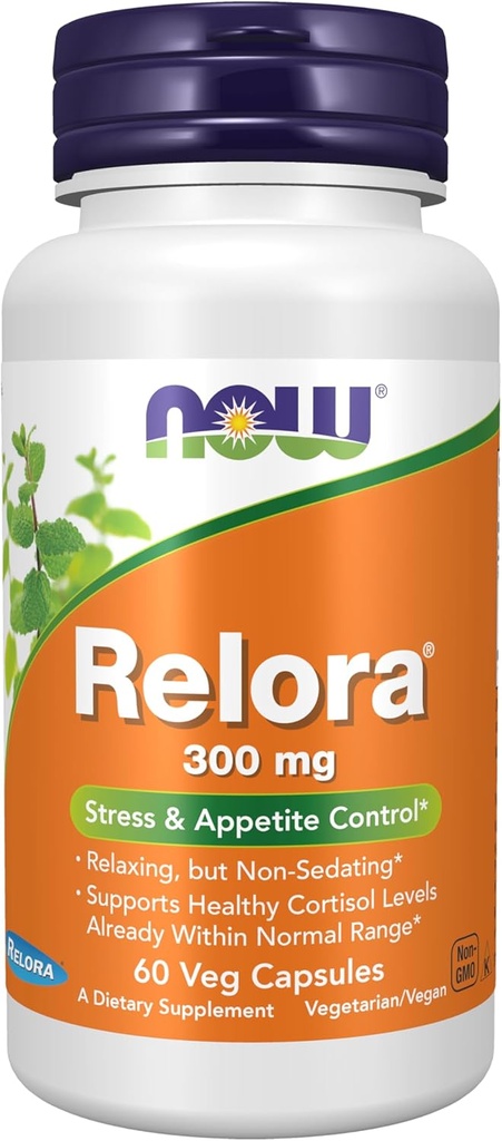 NOW Foodsは、Relora 300mg(Magnolia officinalisとPellodendron amurenseの植物エキスのブレンド)、60ベジカプセルを補います