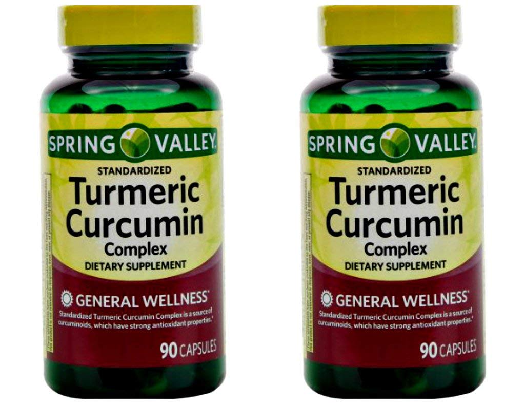 ばねの谷は複雑なターメリックのクルクミンの食事療法の補足のカプセル、500のmg、90の計算、2つのpkを立てました