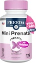 FREEDA の小型 Prenatal のビタミン - Kosher の Prenatals - タブレットを飲み込むこと容易-鉄、プレナタールの葉酸/葉酸塩、ビタミン D - 妊娠した女性 (120) のための前に Natal の Multivitamin