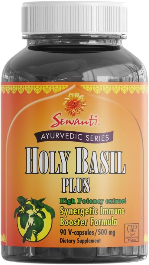 Sewanti Holy Basil Plus Ayurvedic Series High Potency 22:1 Extract Synergetic Immune Booster Formula 90 Vegan Capsules