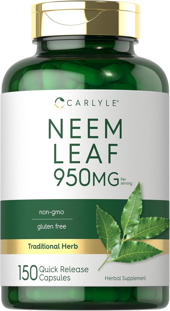Carlyle Neem リーフ | 950mg | 150 パウダーカプセル | ノンGMO グルテンフリーフォーミュラ | 値サイズ | 伝統的ハーブサプリメント | アザーダラハッタインディカ
