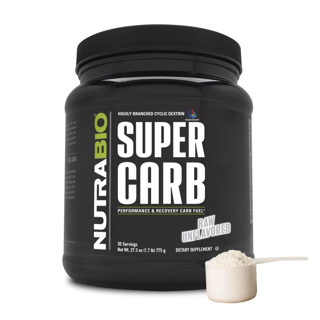 NutraBioスーパーカーブ、クラスターデクストリン&電解液、ワークアウト燃料、性能、筋肉回復、循環デクストリン、アンフレーバー、30 Svのための高度な炭水化物パウダー