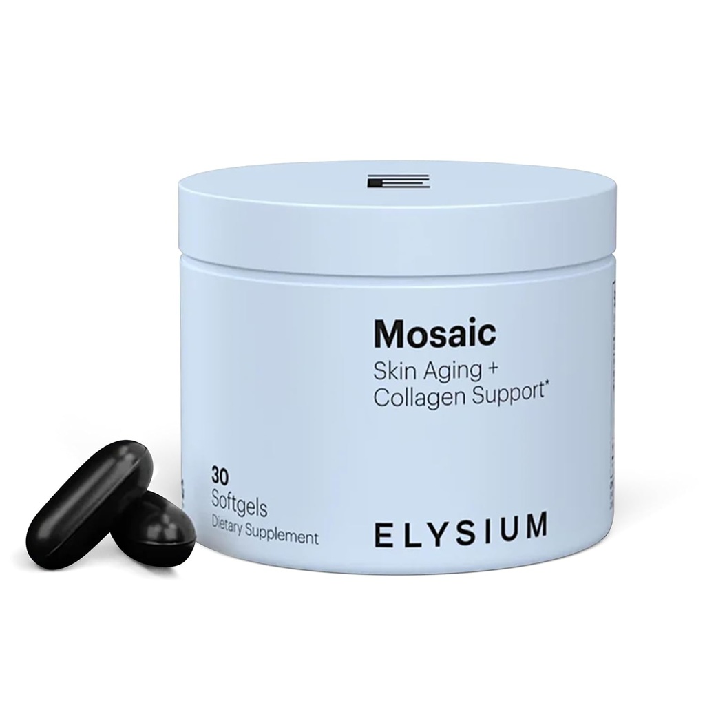 エリジアムモザイク - ヒアルロン酸サプリメント - 臨床的に証明される - 良いラインと皮膚の老化を戦う - コラーゲンサプリメント - 30日の供給(Vegan Softgels)