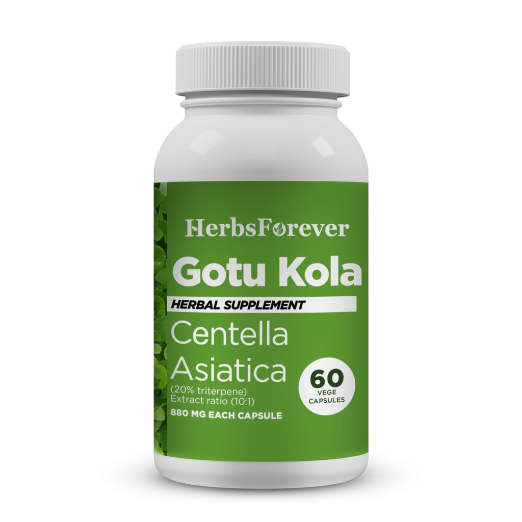 ハーブフォーエバー五ツコラカプセル | センタラアジアチカハーブサプリメント 800 mg 各 | 60 ベジカプセルフォーメンタルクラリティ, フォーカス | 全体的なウェルネスサポート