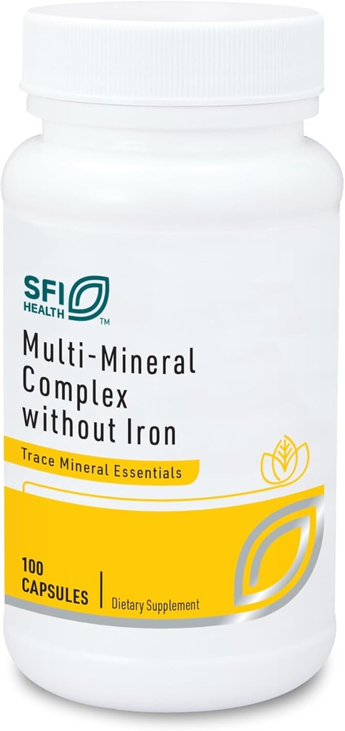 Klaire は鉄なしで SFI の健康の複数の鉱物の複合体を-銅及び亜鉛、鉄なしの広いスペクトル及び Hypoallergenic の精巧な跡の鉱物のブレンド- (100 カプセル)
