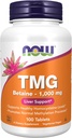 NOWフーズサプリメント、TMGベテーヌ(トリメチルグリシン)1,000mg、肝臓サポート*、100錠