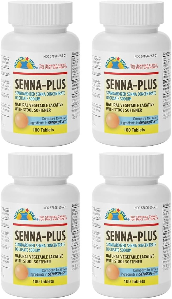 GeriCareのStoolの軟化剤、Docusateナトリウム50mgのSennosides 8.6mg 100の計算(パッケージ4)