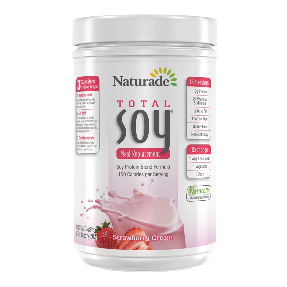 Naturade 総大豆の蛋白質の粉- 13g蛋白質及びサービングごとの150カロリー-非GMO大豆- 0g トランス脂肪-Lactose及びグルテンフリー-いちごのクリーム (13 のサービング)