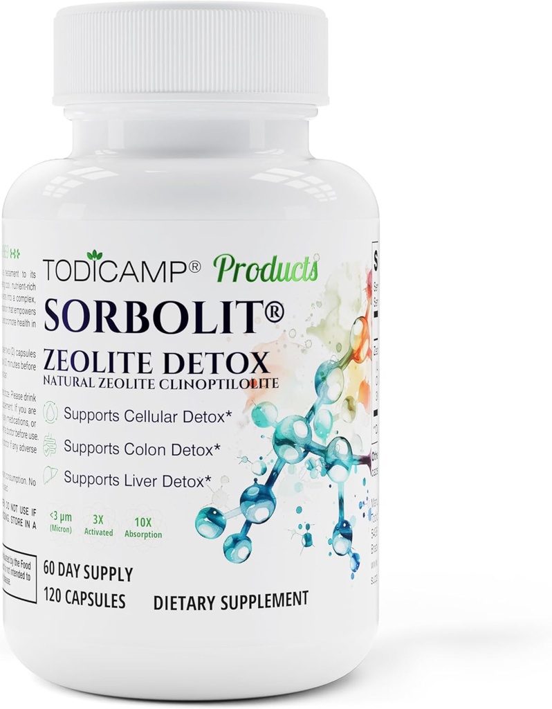 Zeolite Detox Capsules - 120 Zeolite Capsules - 1-2 µm Clinoptilolite Zeolite Detox - 2 Months Supply Zeolite Clinoptilolite Capsules - Zeolite Sorbolit Detox - Zeolite Pills