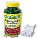 Ashwagandha- 500mgの根の粉、60のカプセル(1のパック)