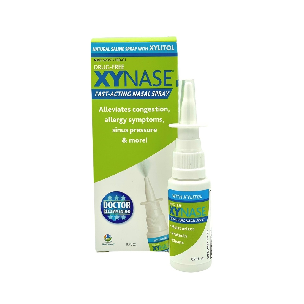 Xynase® 天然サリン 鼻スプレー Xylitol (0.75 fl oz) - 消化、アレルギー、および Sinus 圧力の穏やかな救済、すべての年齢の安全