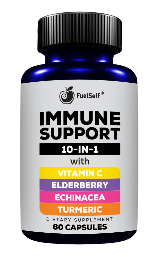 Elderberry、ビタミンC、Echinacea、Turmeric Curcuminoids、ビタミンE、ビタミンB6、亜鉛、LグルタミンHCL、ニンニク、LactobacillusのAcdophilusの免疫サポートブースターの補足:60の計算、1のパック