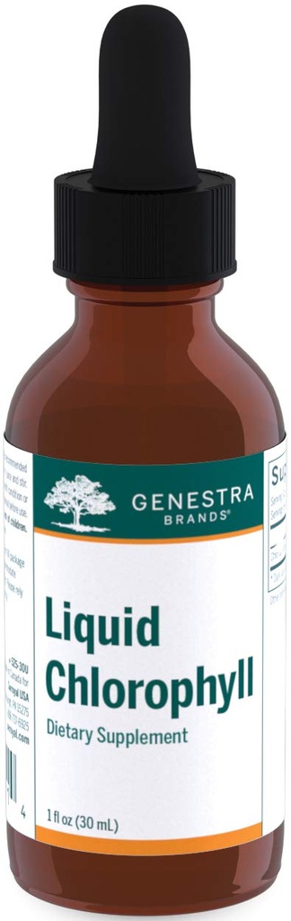 Genestraブランド液体クロロフィル | 25 mgクロロフィル配合/ドロップ | 1 fl. oz.