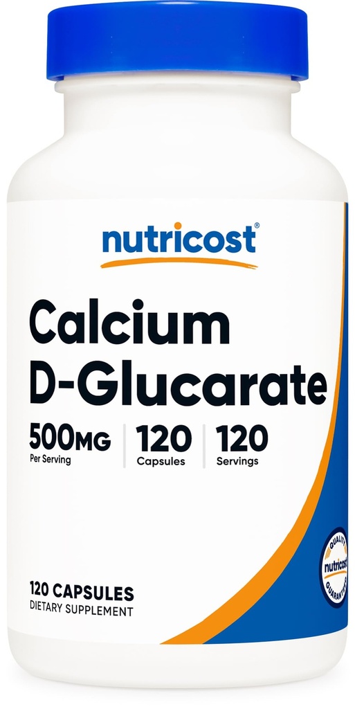 NutricostカルシウムDグルカレート500mg、120カプセル - グルテンフリー、非GMO、ベジタリアンフレンドリー