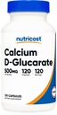 NutricostカルシウムDグルカレート500mg、120カプセル - グルテンフリー、非GMO、ベジタリアンフレンドリー