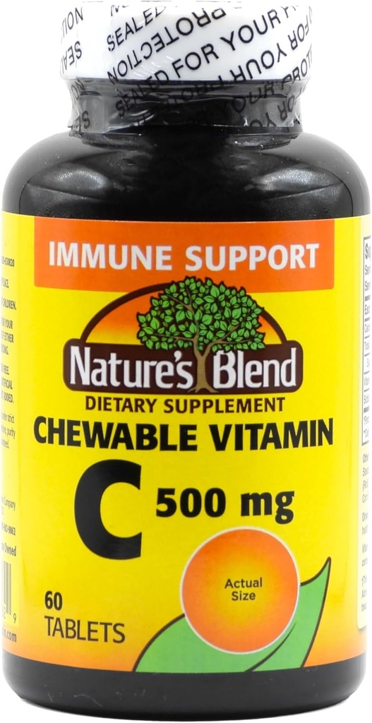 ChewableビタミンC.の大きい試食の低い砂糖の精巣のビタミンは歯の腐食を促進しません。 500mg、60のタブレット。