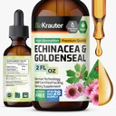 BIO KRAUTER Echinacea とゴールデンシール ルート液体エキス - 自然な免疫サポート - エキナセア ゴールデンシールでドロップ - ビーガン, アルコール & 砂糖無料チンブ - 2 Fl.Oz.