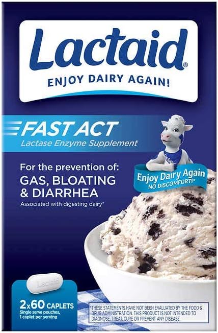 Lactaid の速い行為は許容の小冊子、ガス ブロッティングの Diarrhea の最も大きいバルク サイズの抑制を Lactose します