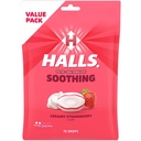 HALLS Throat Soothing(以前はHALLS Breezers) クリーミーストロベリースロートドロップ、エコノミーパック、70ドロップ