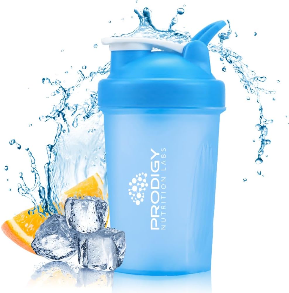 Prodigy Nutrition Labs Premium Shaker Bottle Perfect for Protein Shakes and Pre Workout -14 Ounce (Blue) - プロダギー栄養ラボ