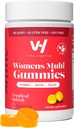 VitaHustle Women Multivitamin Gummies, ビーガン, ビオチン, Folate, 女性の健康, 髪, 皮膚 & 爪, 低砂糖, 非GMO, トロピカルスプラッシュ, 50 カウント