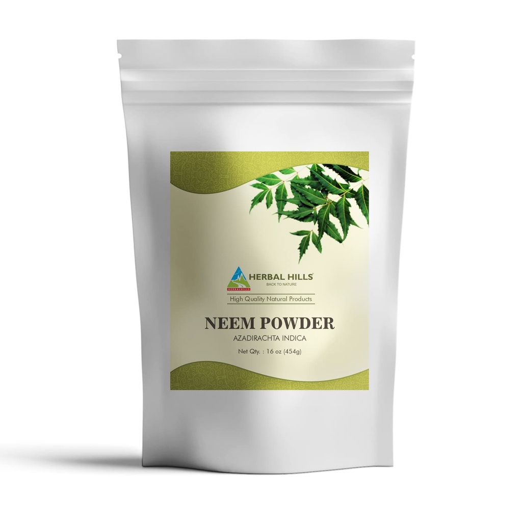 HERBAL HILLSのNeemの粉のAzadirachtaのIndicaの純粋なNeemの葉/葉の粉16 Oz