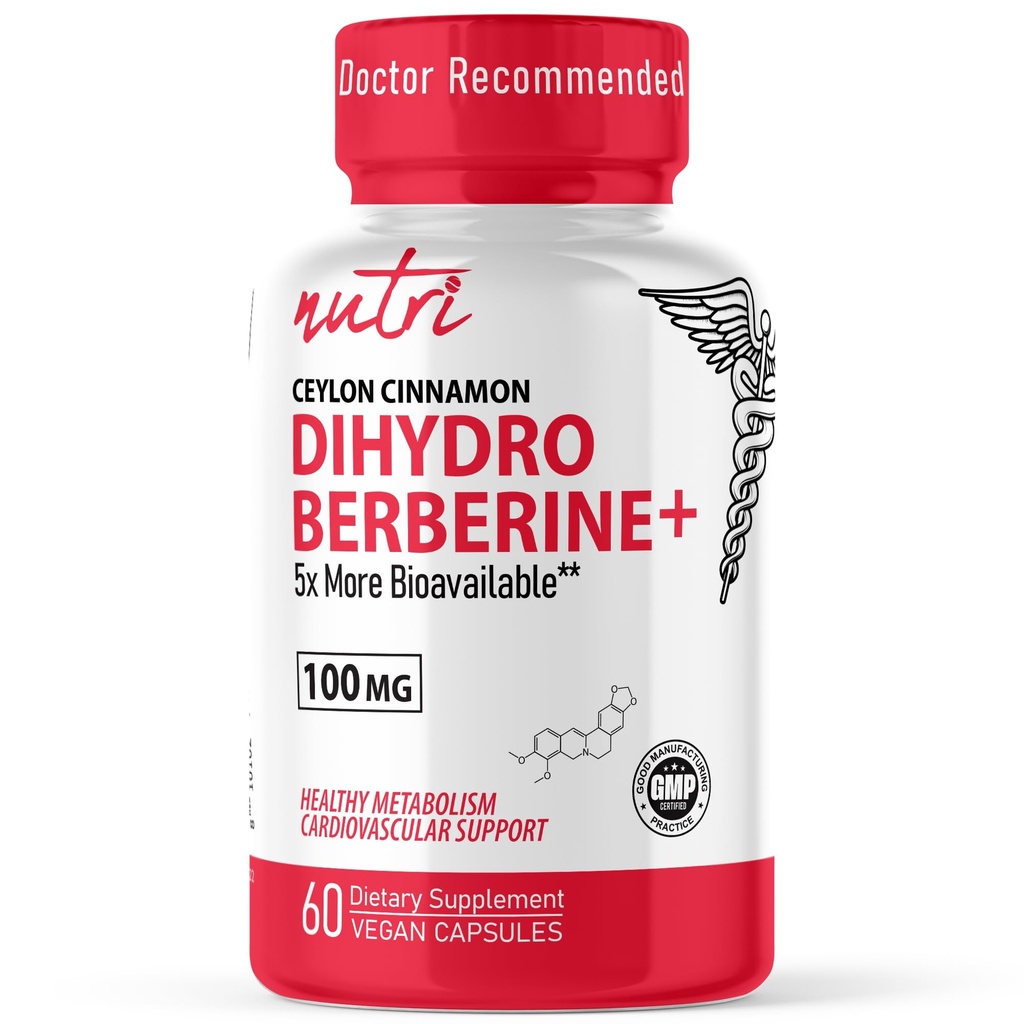 Nature's Fusions Dihydroberine Supplement 100mg 60カプセル - Ceylon Cinnamon - 通常のBerberine HCLよりも5Xより効果的
