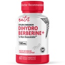 Nature's Fusions Dihydroberine Supplement 100mg 60カプセル - Ceylon Cinnamon - 通常のBerberine HCLよりも5Xより効果的