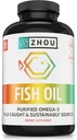 Zhouの魚油-女性及び人のための魚油の補足、オメガ3脂肪酸、大人のためのDHA及びEPAの自然な源、Bullpless、純粋、中心及び接合箇所の健康- 120 Softgels