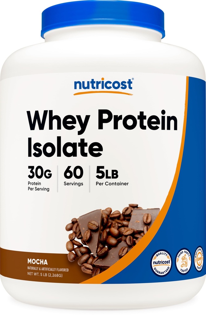 Nutricost の乳清蛋白質の隔離剤(Mocha) 5LBS -グルテンフリー及び非GMO