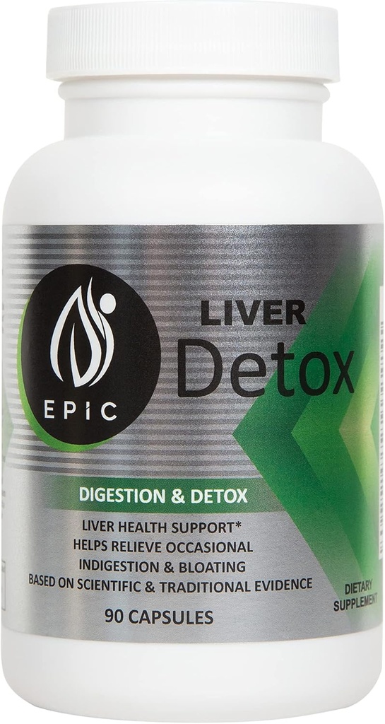 Maximum Support with Epic Black Label Liver Detox Dietary Supplement - 90 Capsules Packed with Natural Ingredients Like Artichoke Extract, Milk Thistle, Turmeric, Iron, and Calcium