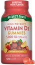 Nature's Truth Vitamin D3 Gummies | 5000 IU | 120 カウント | ベジタリアン・非GMO・グルテンフリー対応サプリメント | ナチュラルピーチ・フレーバー、1パック