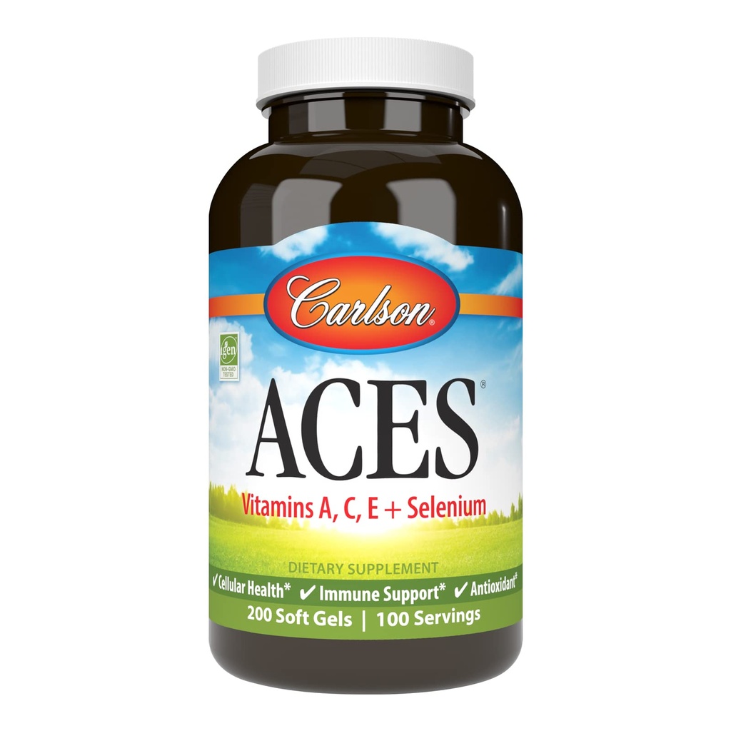 カールソン - ACES、ビタミンA、C、E +セレン、セルラーヘルス&免疫サポート、抗酸化剤、200 Softgels