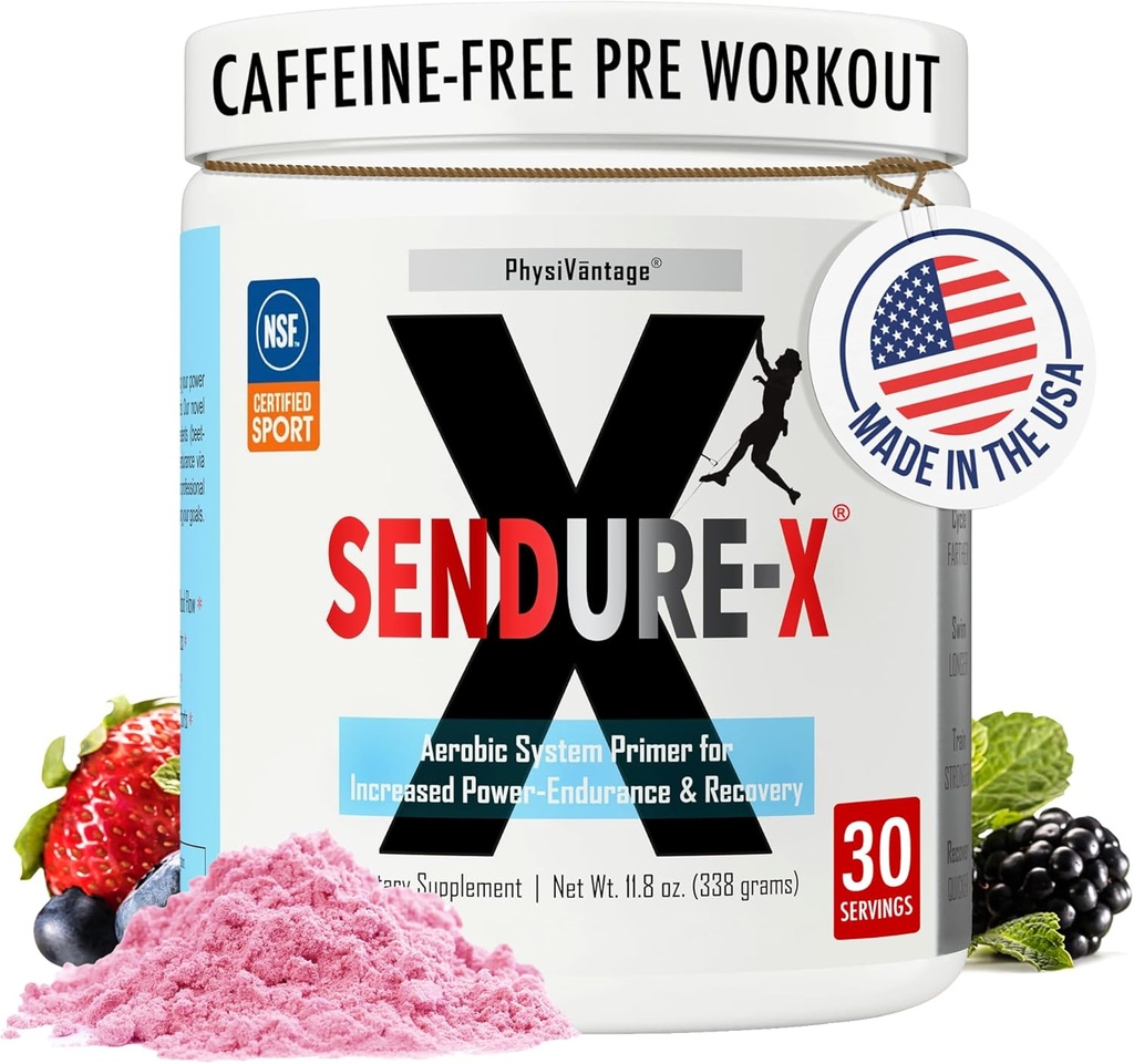 Sendure-X Beetroot + Citrullineパウダー - Caffeine-Free Pre-Workout - Boosts血流、エネルギー、VO2 Max、Endurance、Recovery - NSFスポーツ認定、ピークパフォーマンス、ナチュラル - 30サービングワイルドベリー