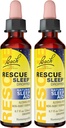 Bach RESCUE 睡眠ドロッパー、自然睡眠補助金、ホメオパシーフラワーエッセンス、メラトニン、砂糖、グルテンフリー、家族フレンドリー、非アルコール式、2パック、20mL Ea