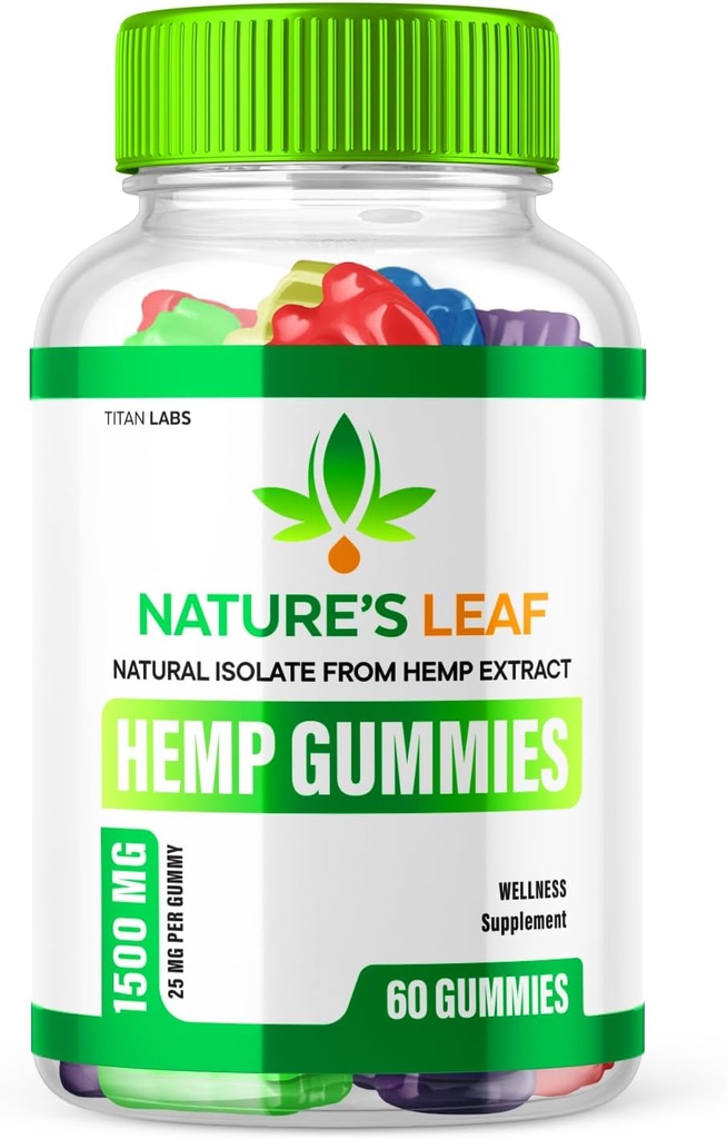 Nature's Leaf Gummies - Nature's Leaf Hemp Infused Gummies、Natures Leaf Hemp Gummies Advanced Supplement、Natures Leaf Gummies with Natural Hemp Extract Plusビーガンオメガ3-6-9(60 Gummies)