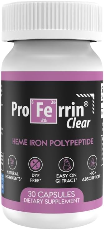 Proferrin Clear 30ct | GI トラクト | ナチュラル、NSF 認定、染料 無料