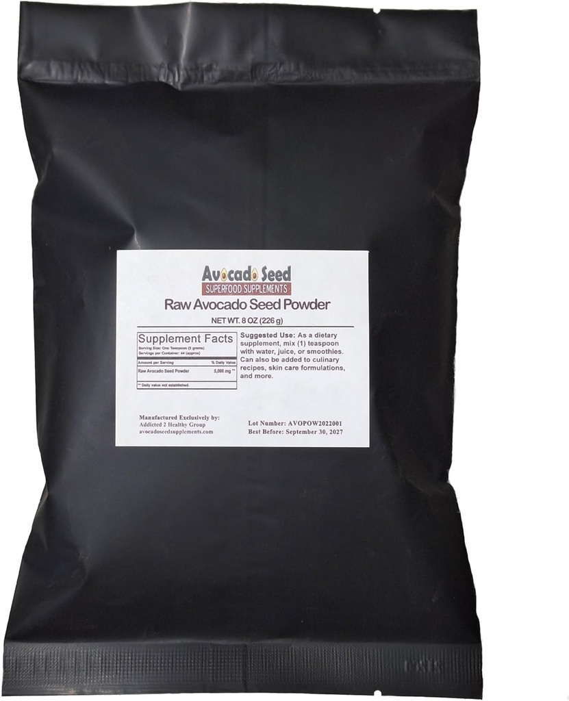 生のアボカド種子顆粒8オンス - 酸化防止剤、繊維、コレステロール、ハートの健康、米国オリジナルメーカーのスキンケアメイド